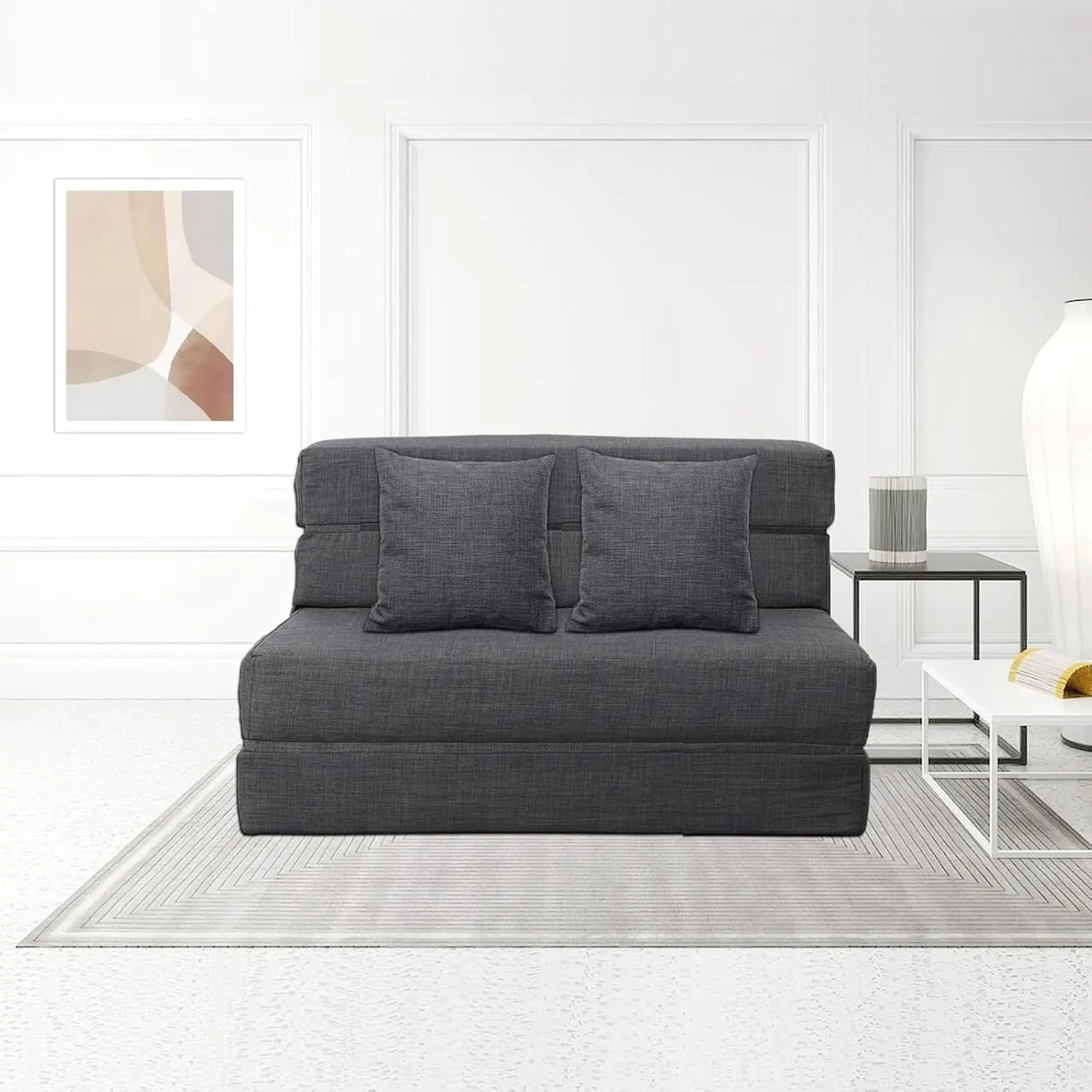 ANONER Canapé Convertible - lifestyle dans salon blanc moderne