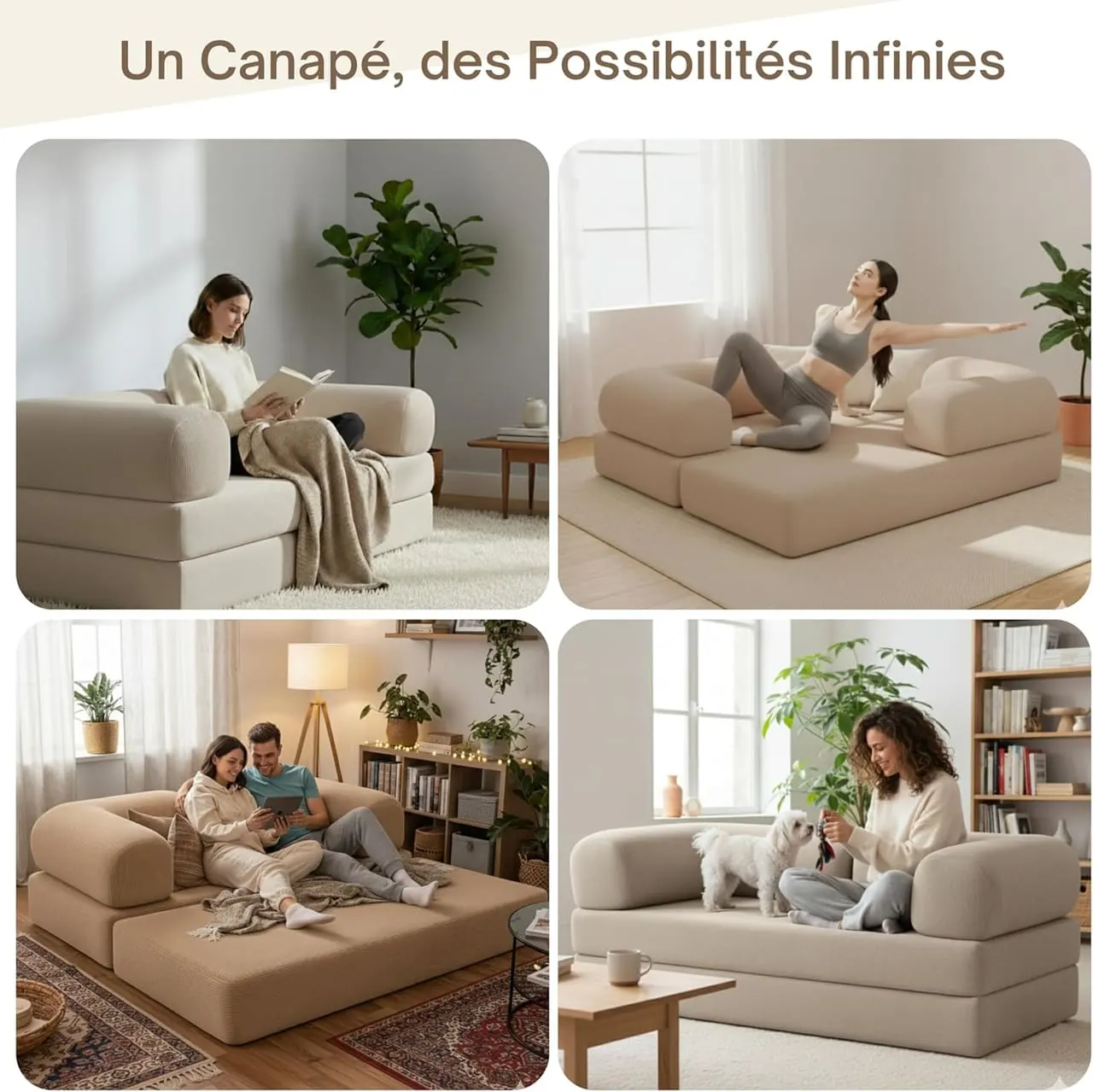 Bananair Canapé modulable - toutes les configurations possibles