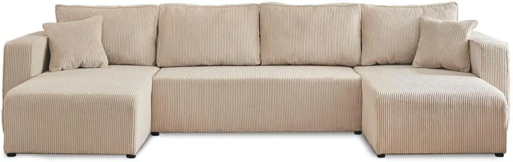 BestMobilier Topaze panoramique en U 7 places vue face