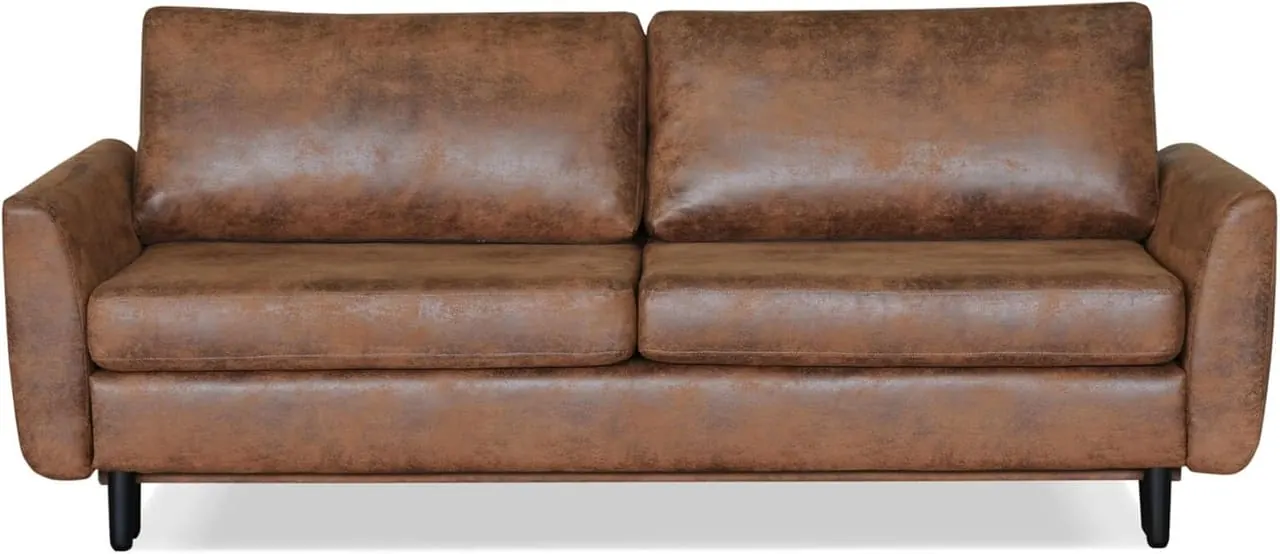 Lisa Design Canapé Convertible Dan Microfibre - vue principale design industriel marron