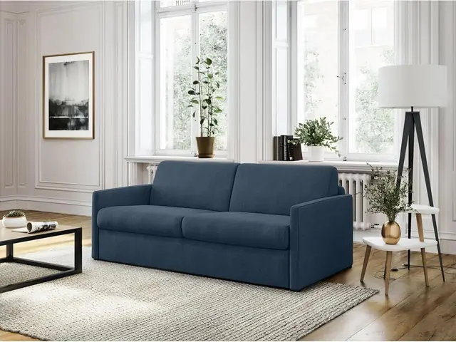 LOUNGITUDE Canapé Convertible Express Bleu Foncé
