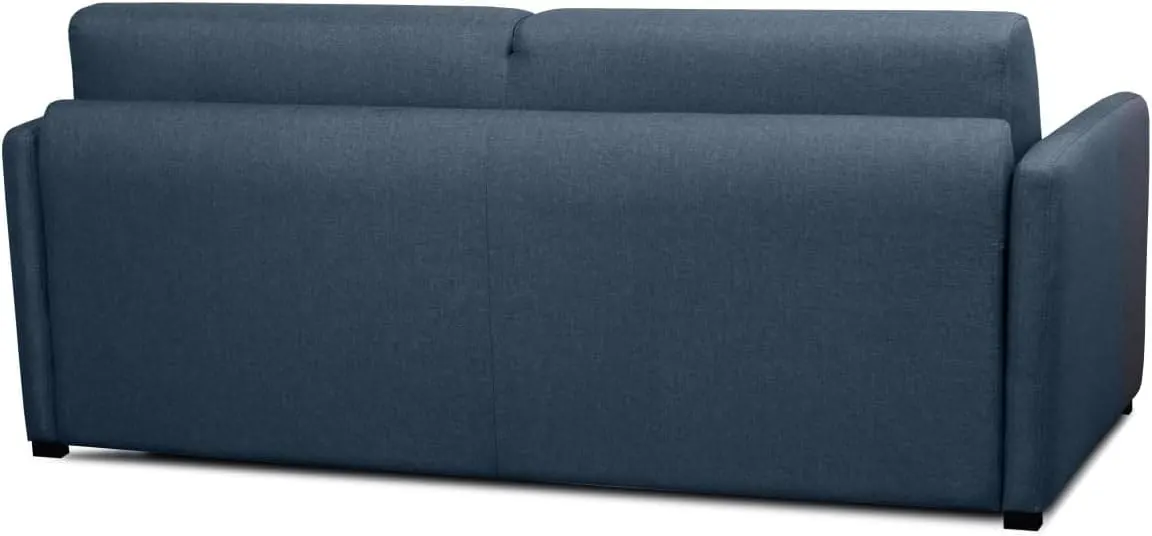 Vue arrière du canapé convertible LOUNGITUDE Express bleu - finitions et dimensions 140cm