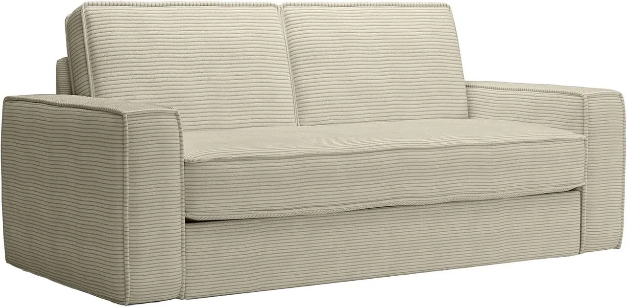 Mobilier-Deco Mindy canapé convertible rapido 3 places velours côtelé beige