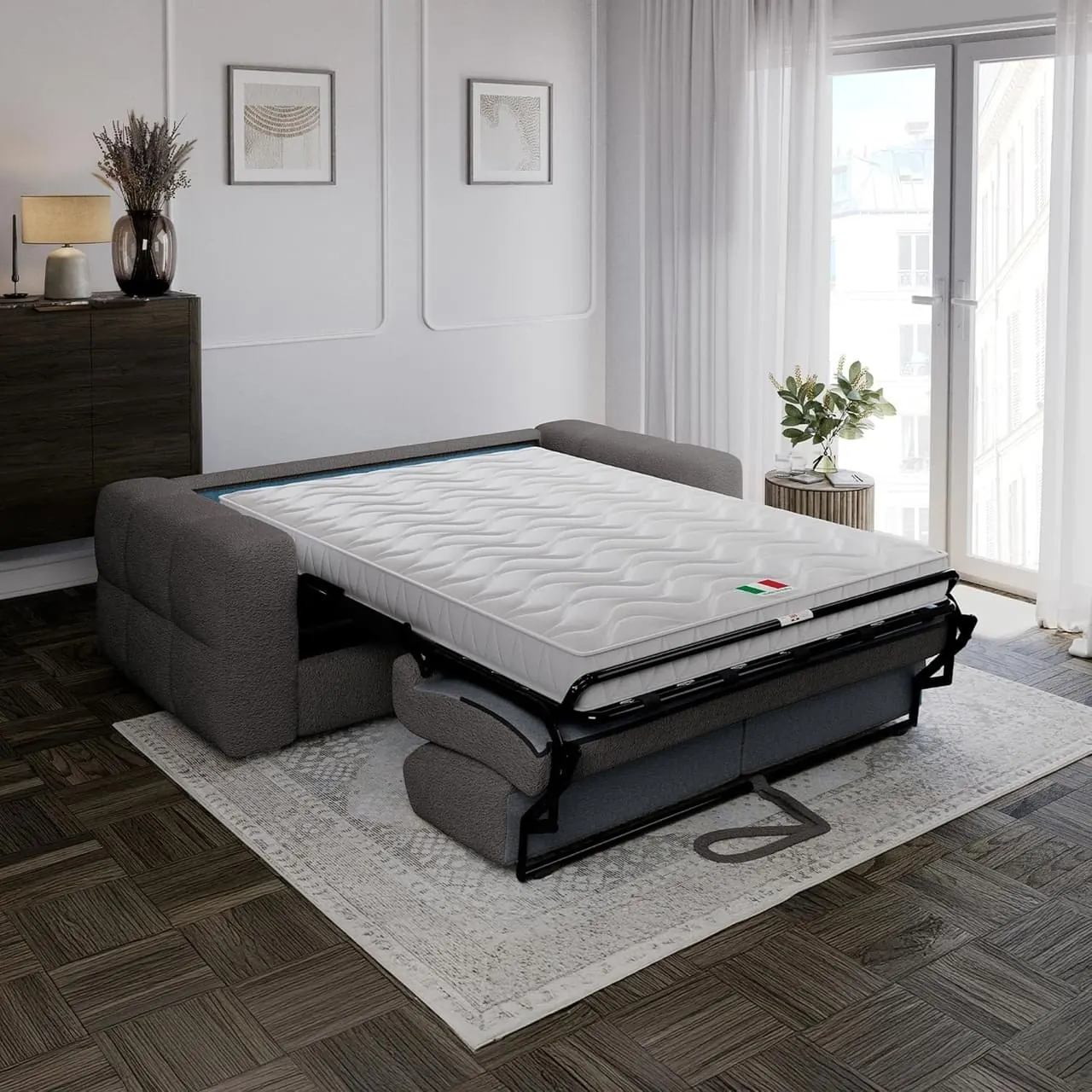 Samina rapido mode lit déplié matelas mémoire 14cm 140x190