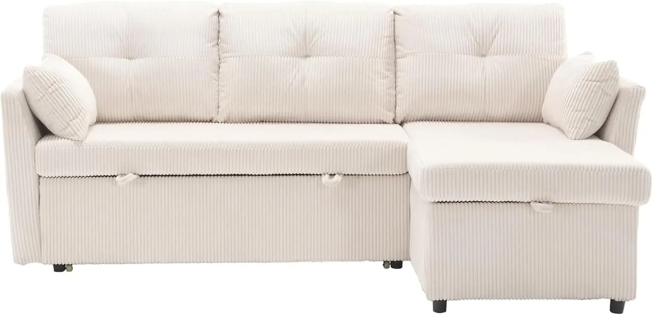Sapgaks Canapé d'angle Convertible Velours