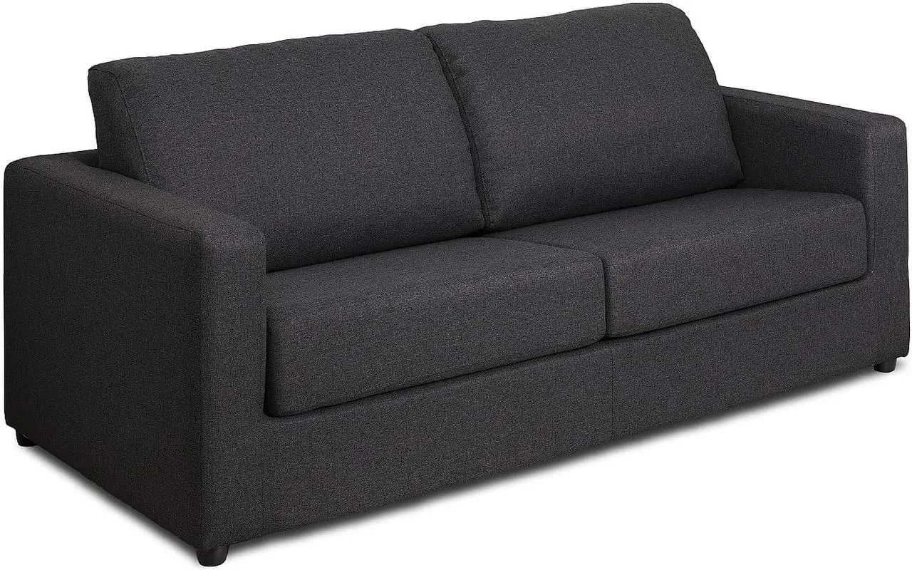 Vente-unique DONETO canapé convertible express 3 places tissu gris anthracite